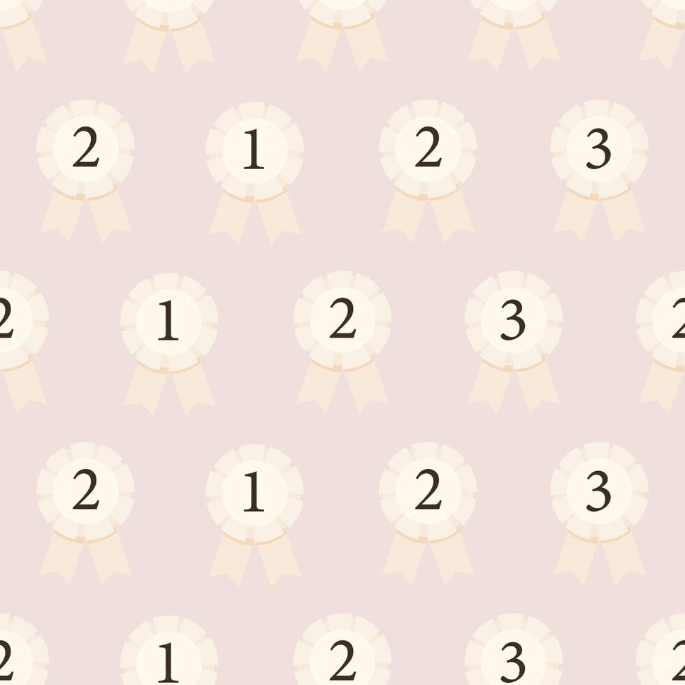 Geometric seamless pattern of hobbyhorsing rosette awards vector