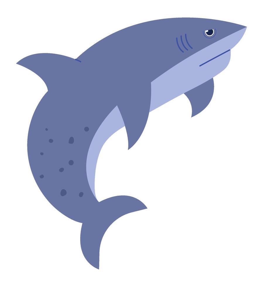 Dangerous sea predator character isolated on white vector
