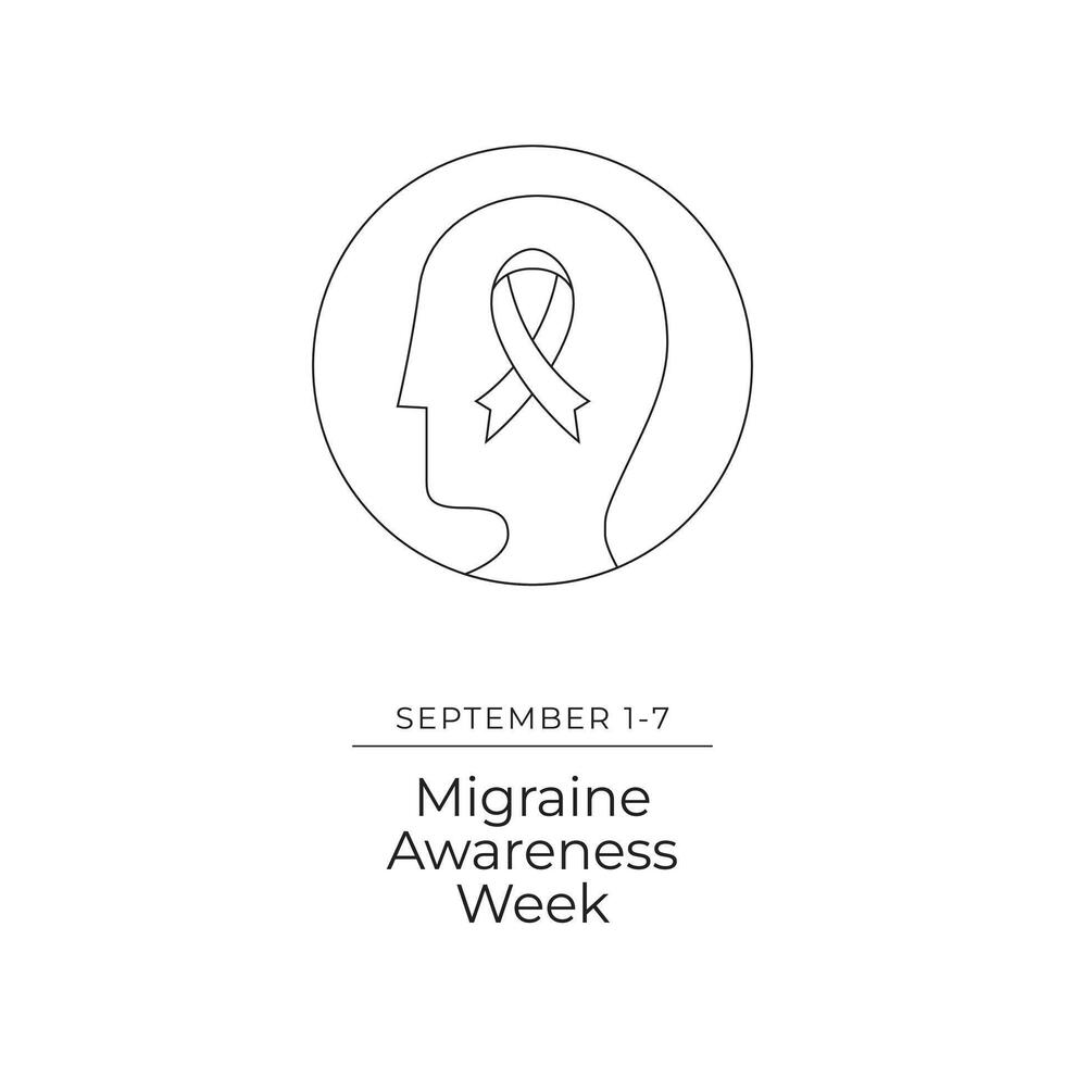 Migraine Awareness Week line art design. eps 10. continuous line. vector