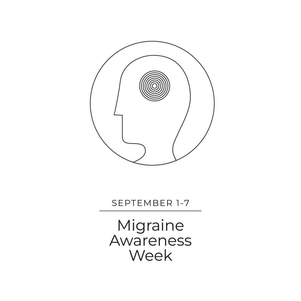 Migraine Awareness Week line art design. eps 10. continuous line. vector