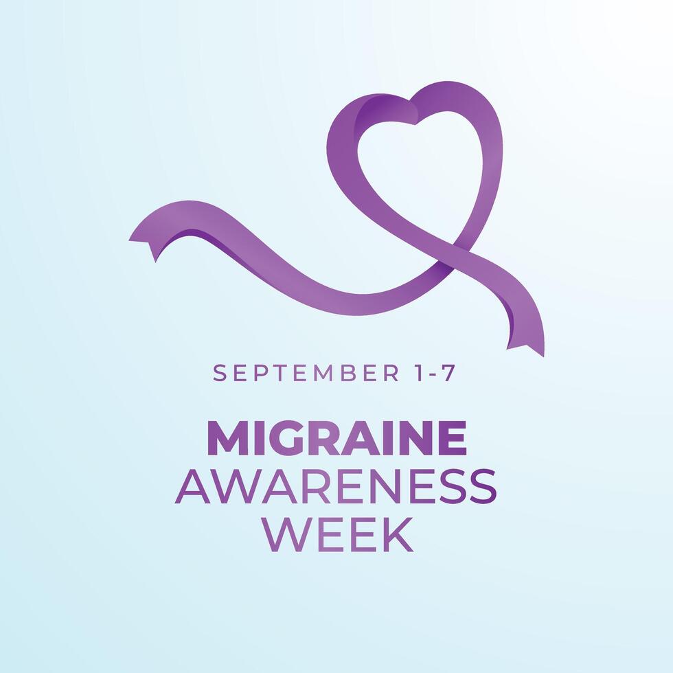Migraine Awareness Week design template good for celebration. ribbon design template. ribbon . flat design. eps 10. vector