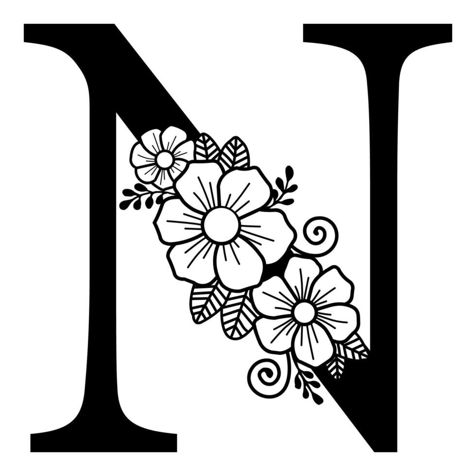 Luxurious Alphabet N vector