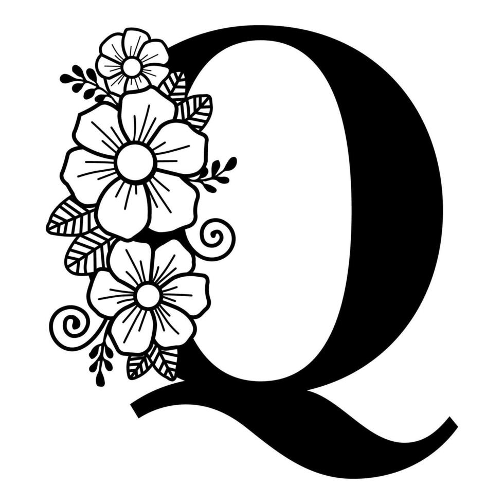 Luxurious Alphabet Q vector