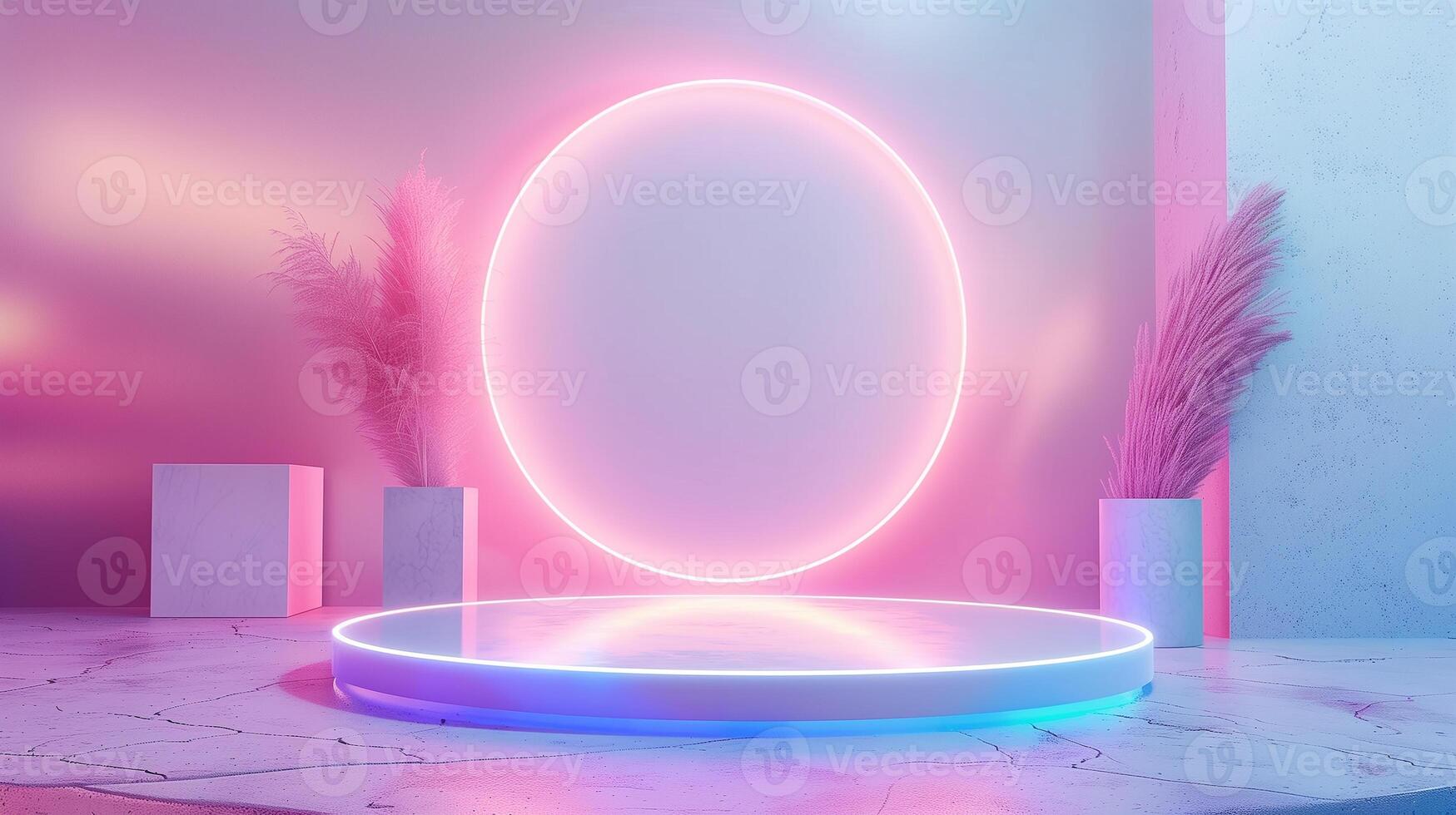 A captivating 3D display highlighted by a vibrant orb against a gradient backdrop photo