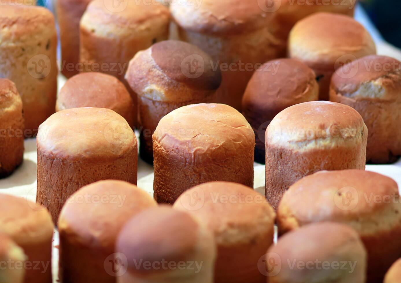 Freshly baked in a stove authentic countryside ukrainian bread loaves photo