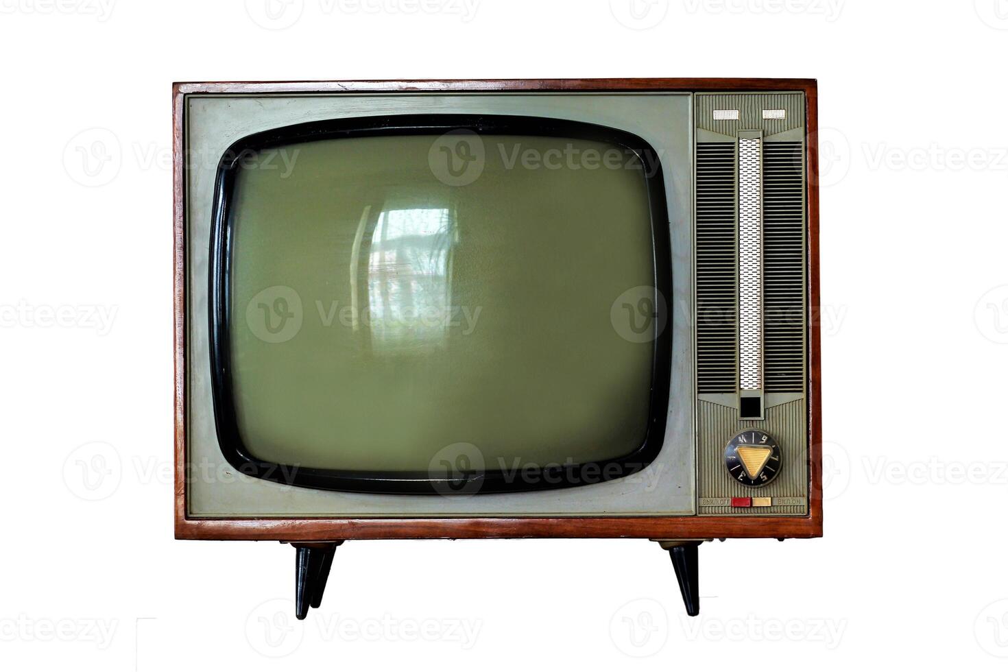 Vintage TV set isolated on white background photo