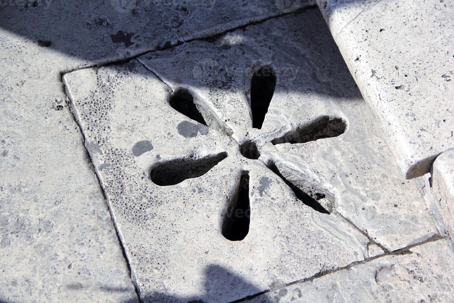 Pantheon Drains to drain water from Open Oculus Hole in the Cupola Ceiling Rome Italy photo