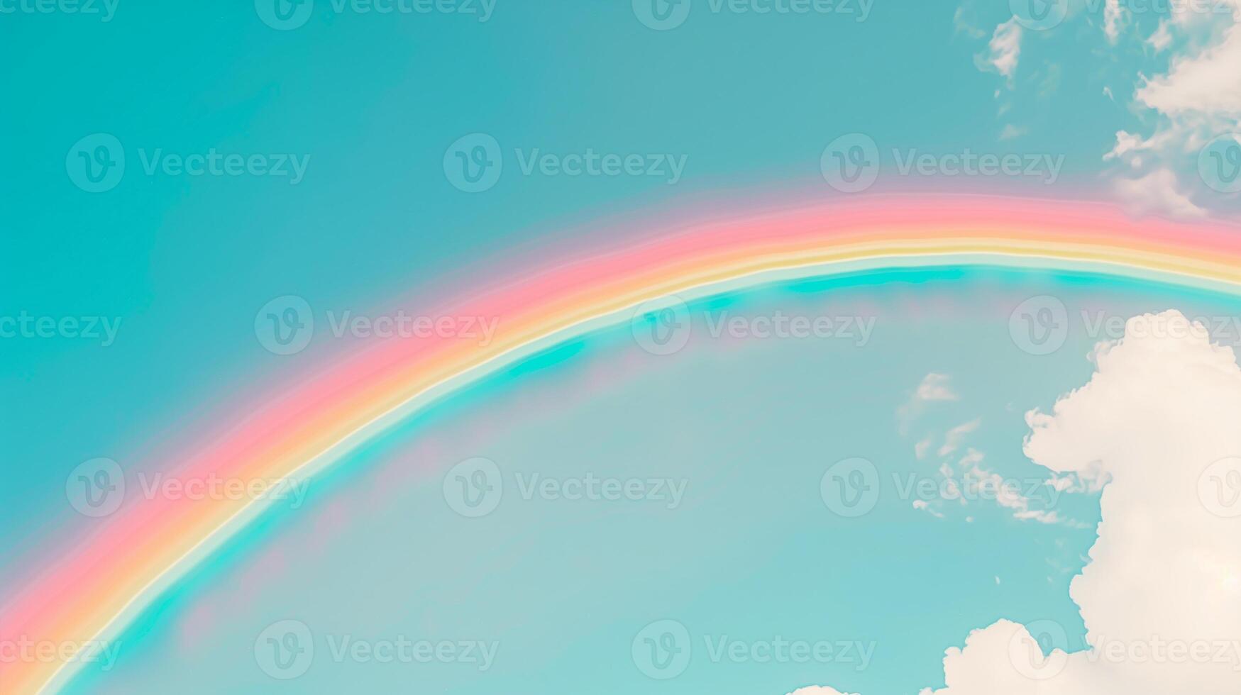 pastel rainbow over blue sky photo