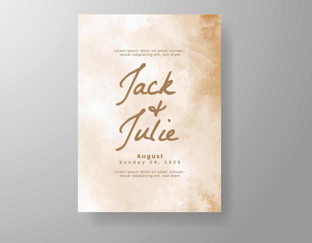Wedding invitation with abstract watercolor background vector