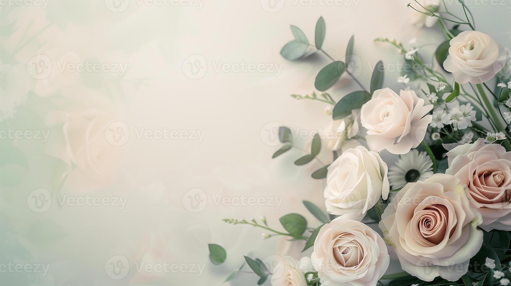 Wedding Styled Floral Background for Product Mockup, copyspace included, Flat Lay Photography ideal for catalogues photo