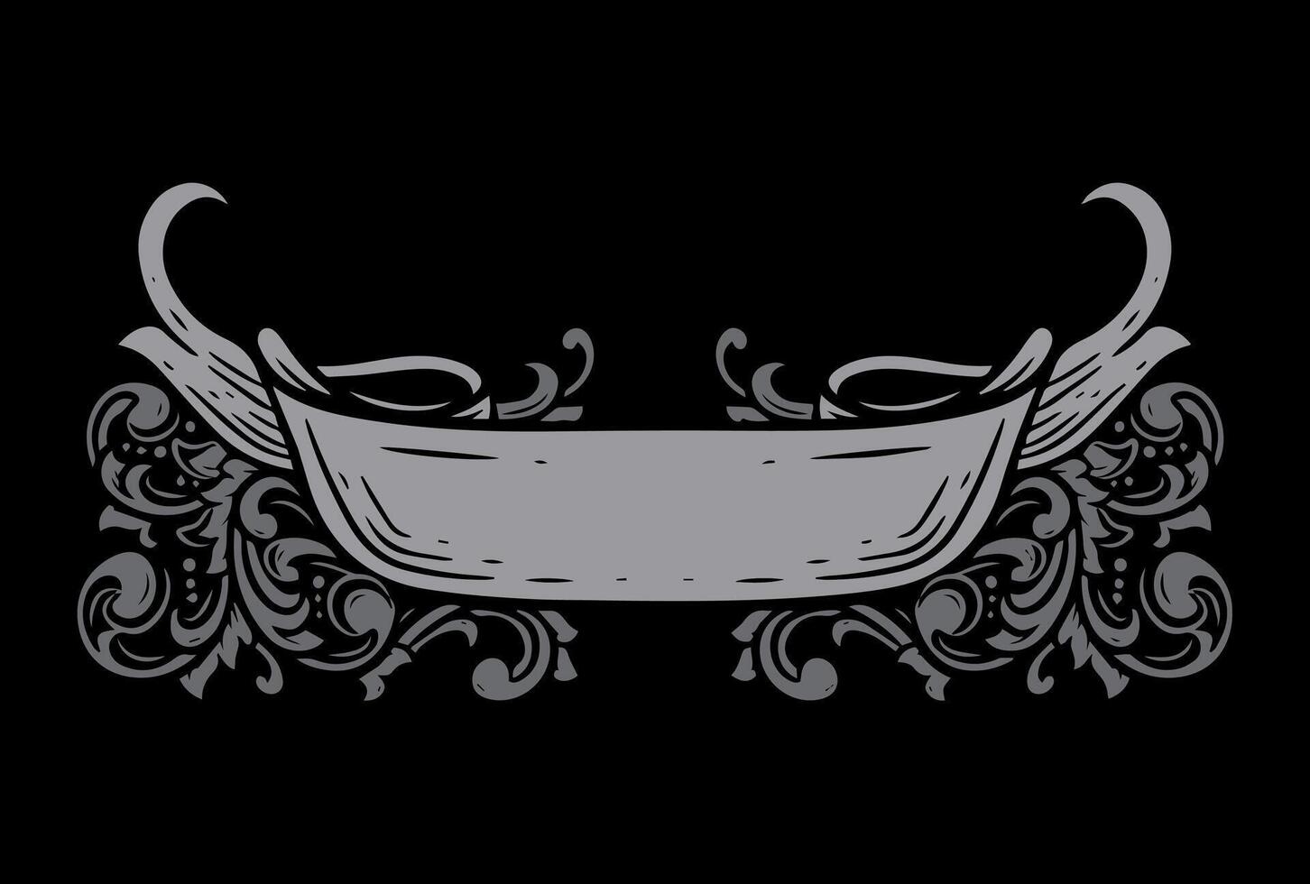 classic vintage ribbon ornament vector