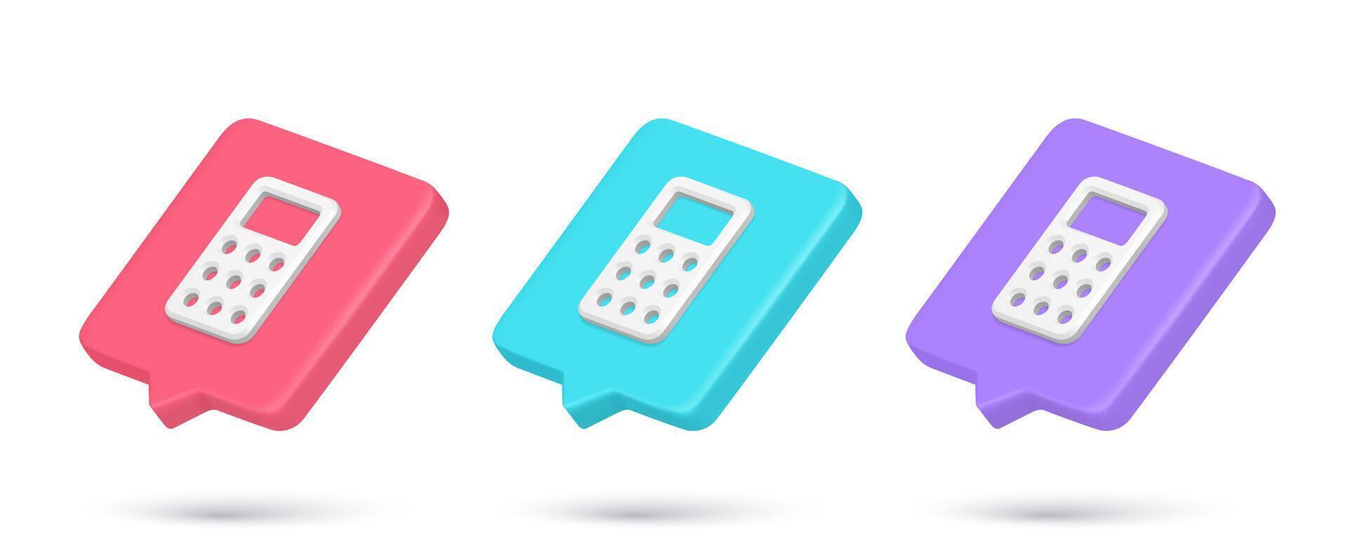 Calculation banking service 3d icon quick tips collection realistic illustration vector