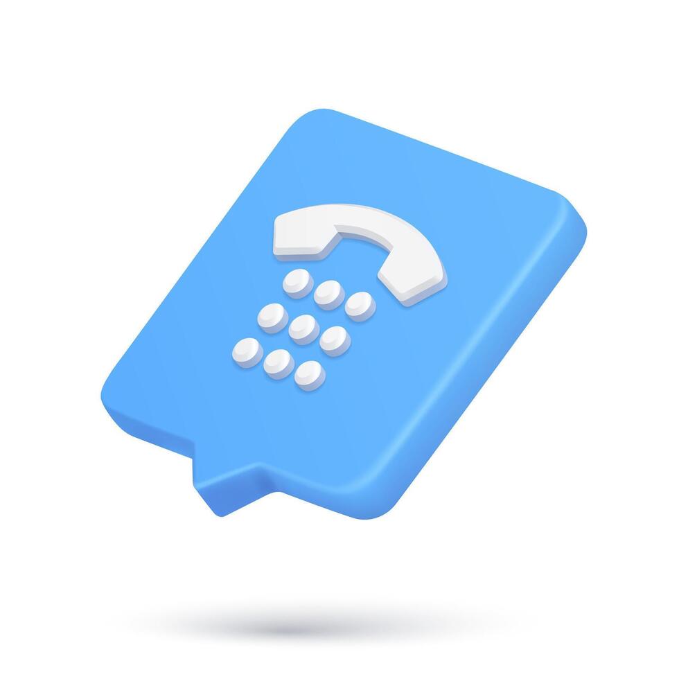 Isometric 3d icon retro telephone handset buttons quick tips cyberspace alert illustration vector