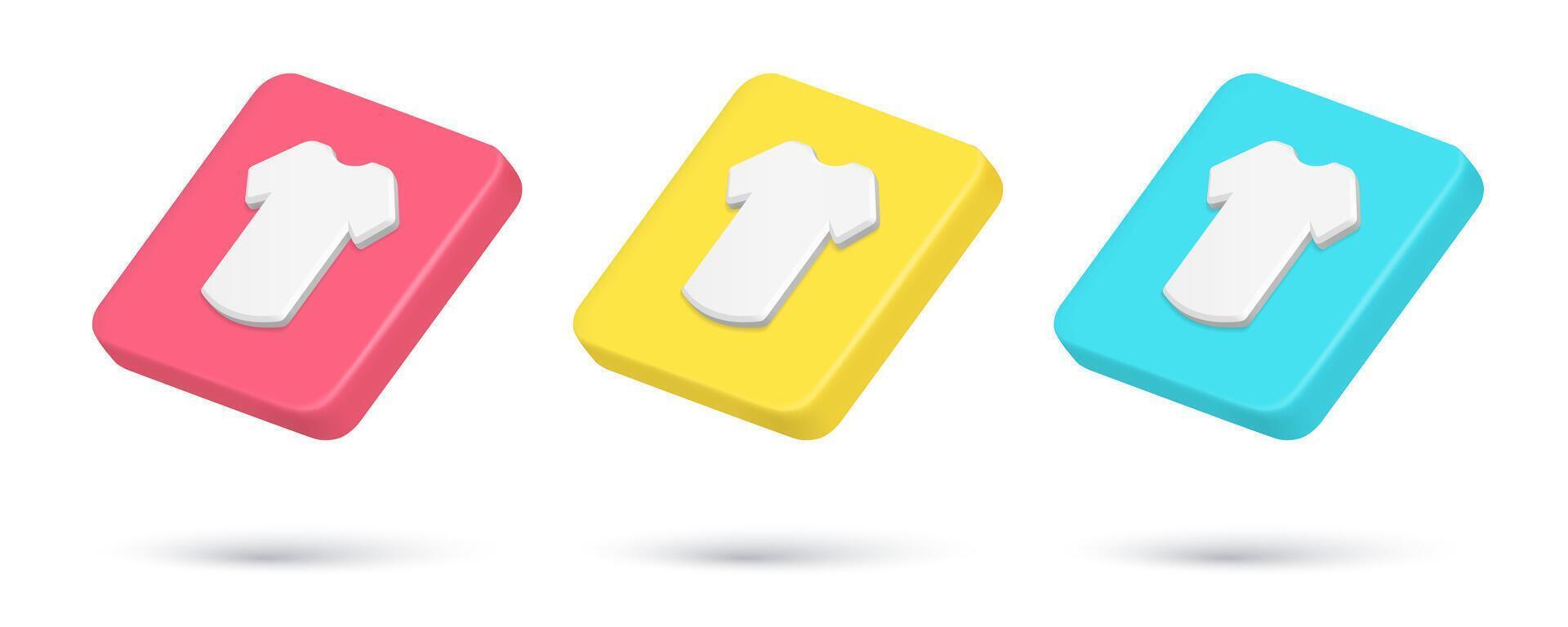 Collection multicolored clothes store shop quick tips t shirt internet alert illustration vector