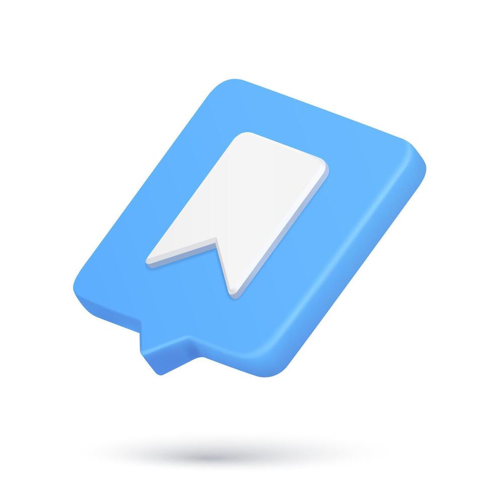 Isometric quick tips triangle bookmark flag reading remember cyberspace notification 3d icon vector