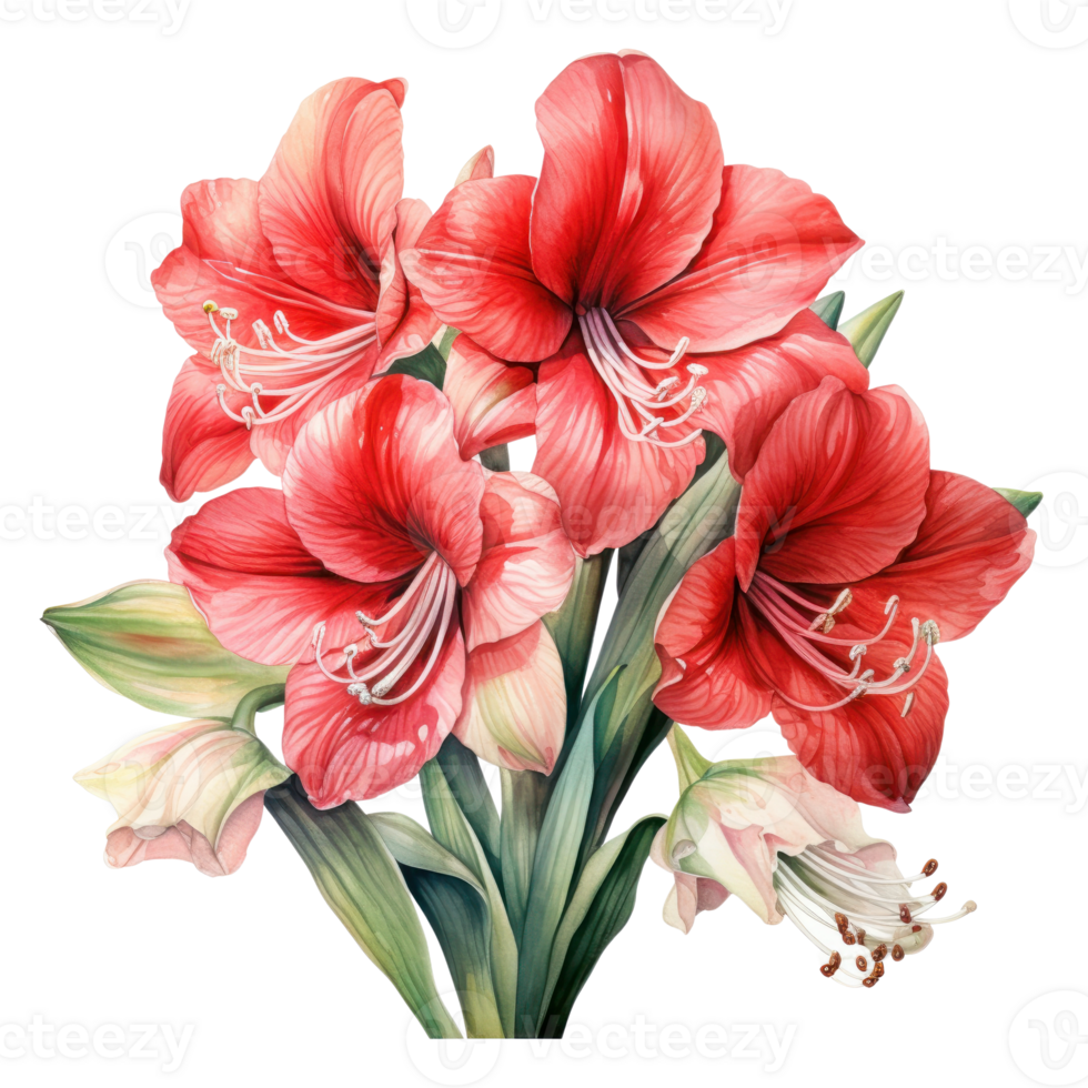 Amaryllis, isolated on transparent background png