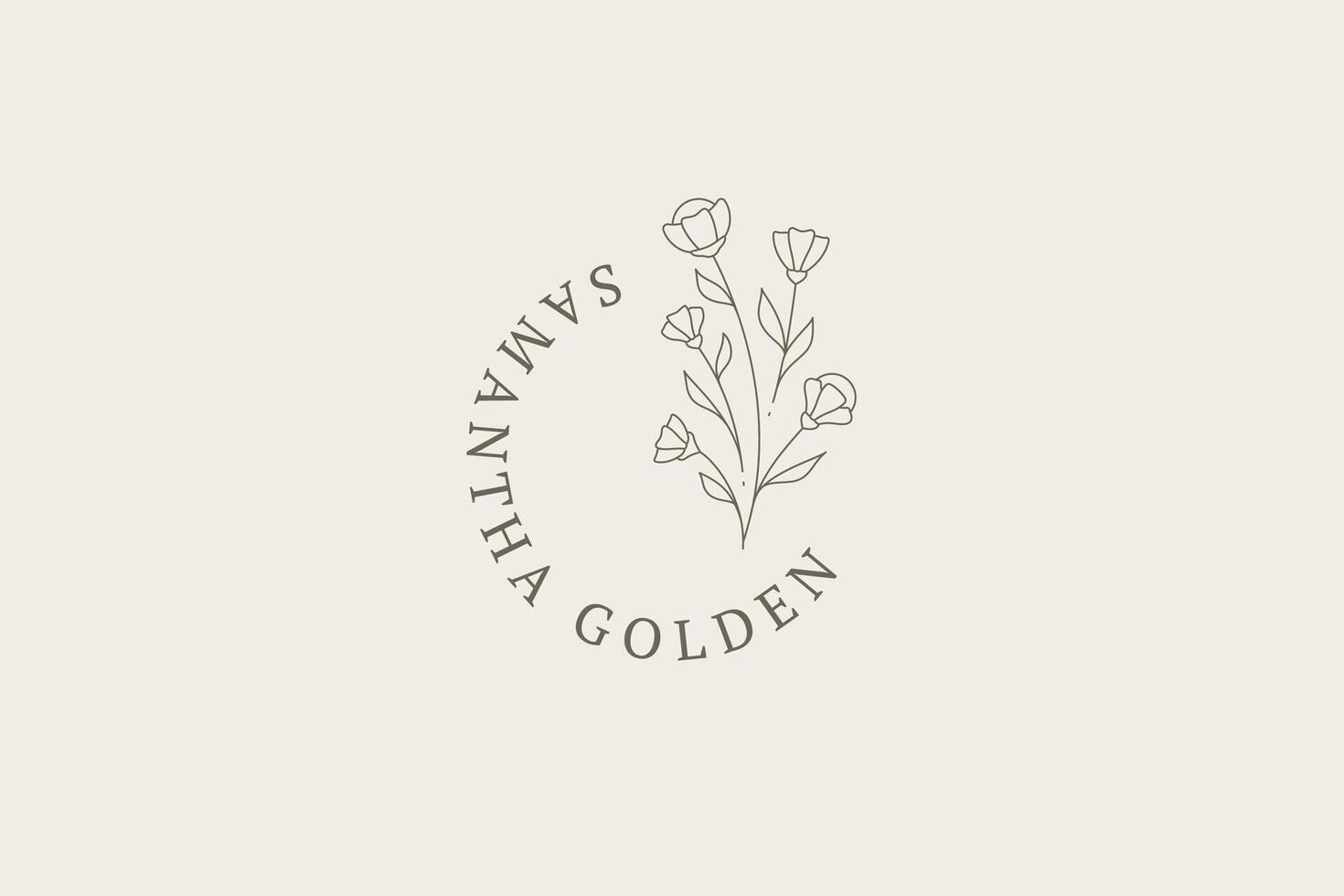 Cute elegant natural buttercup circle business line logo with place for text illustration vector