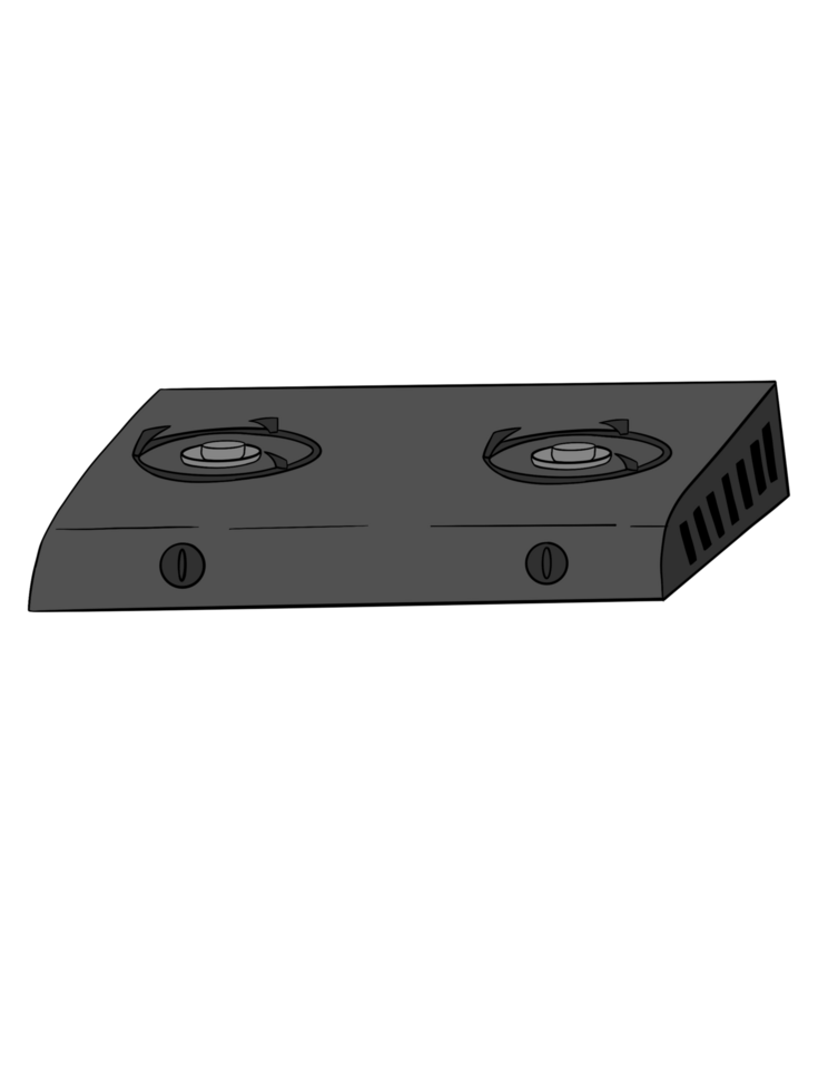 illustration of a black gas stove png