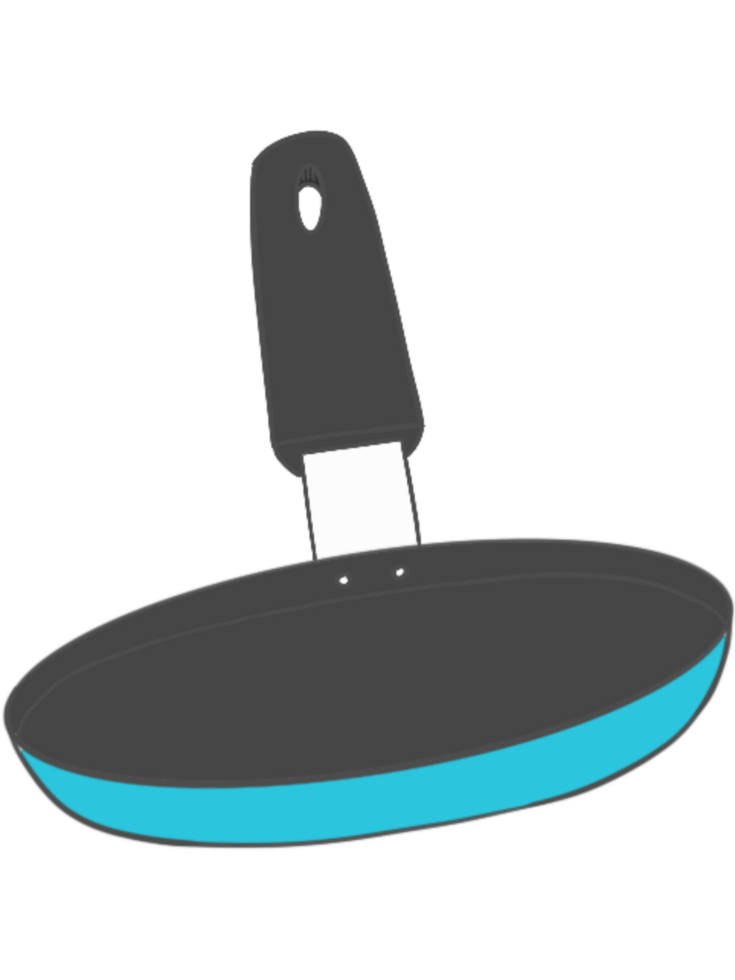 illustration of a blue frying pan png