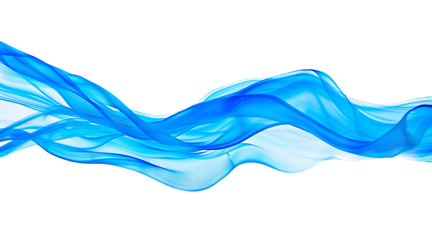 Abstract Blue Wave on Clear Background png