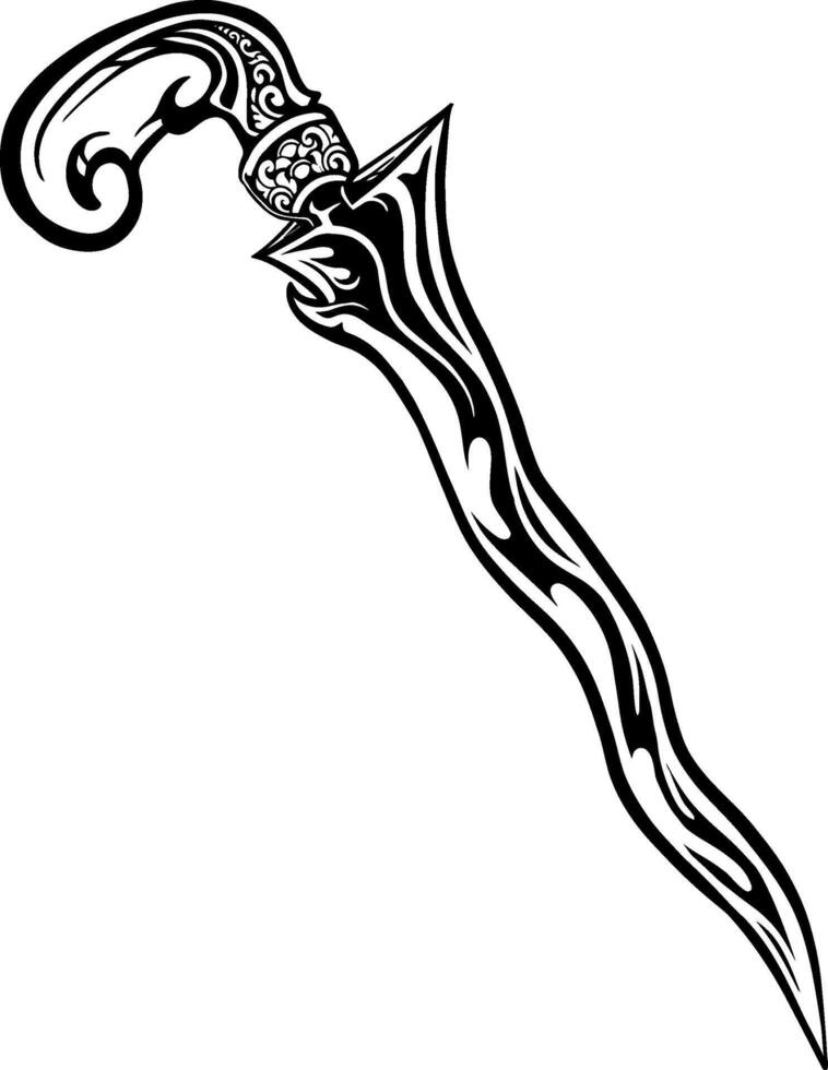 illustration of traditional Indonesian weapon kris vector