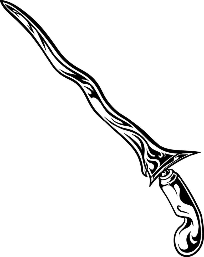 illustration of traditional Indonesian weapon kris vector