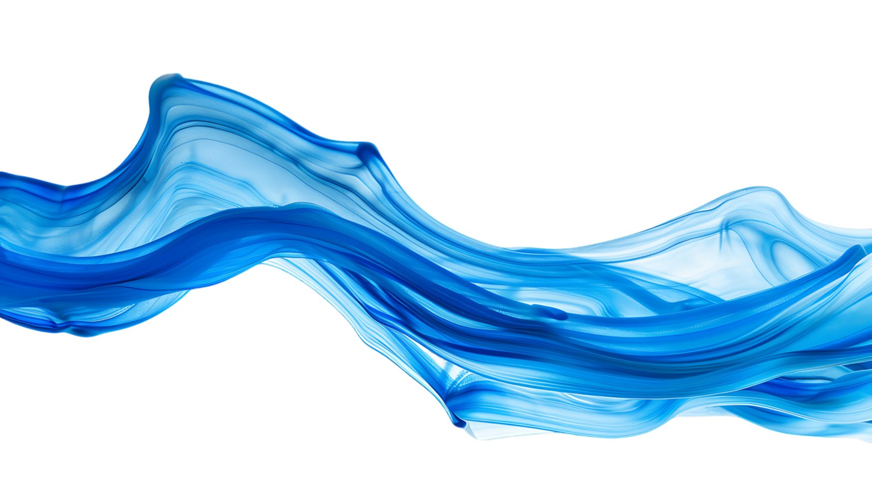 Isolated Abstract Blue Wave with Transparent Background png