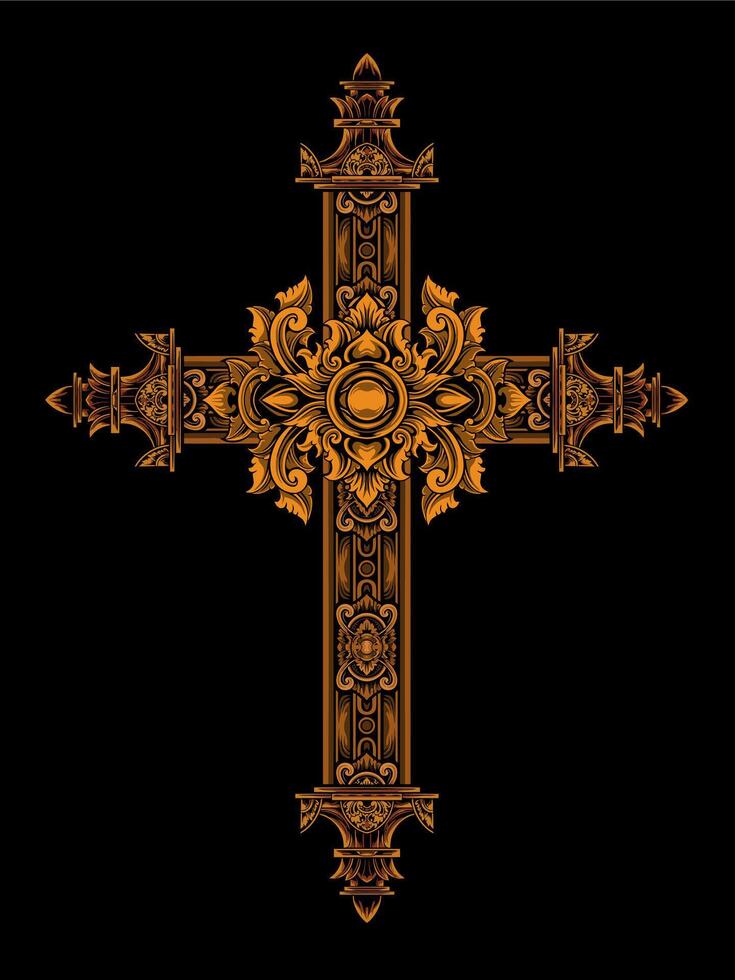 Ornament classic style christ cross Illustration vector
