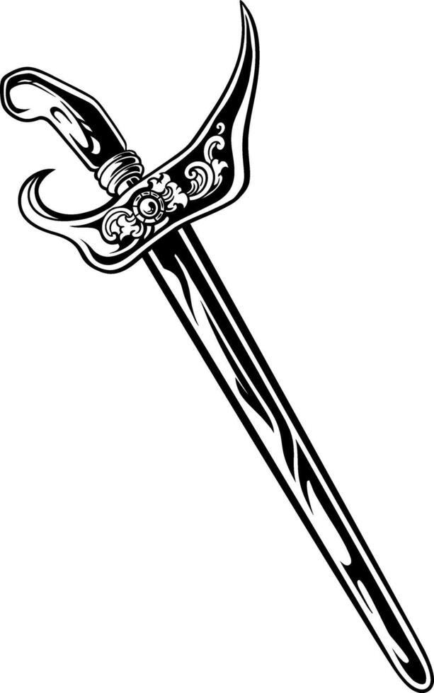 illustration of traditional Indonesian weapon kris vector