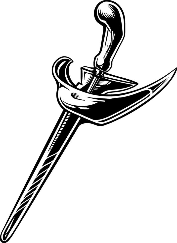 illustration of traditional Indonesian weapon kris vector
