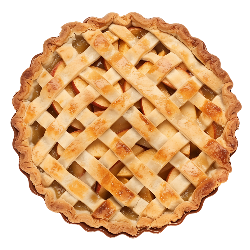 Apple Pie with Crust on Clear Background png