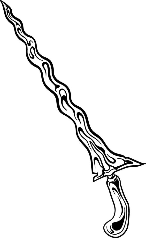 illustration of traditional Indonesian weapon kris vector