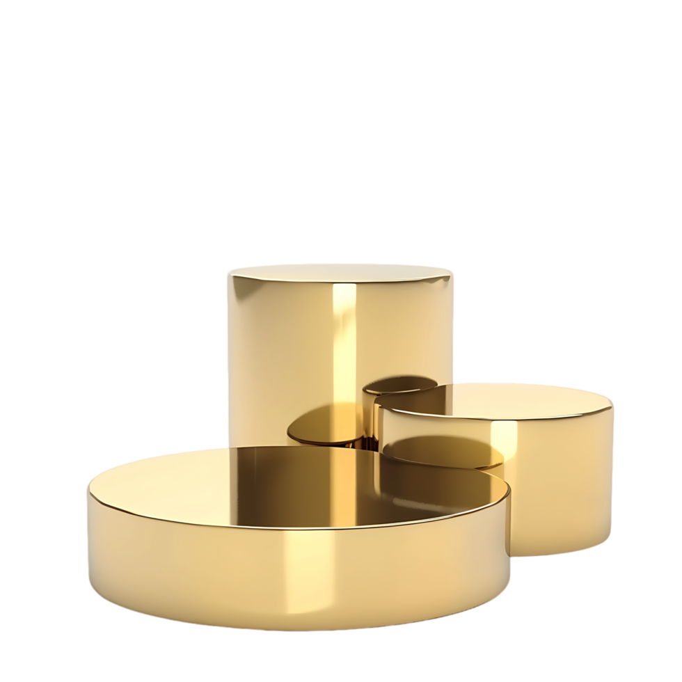 Circular Gold Podiums Isolated on Clear Background png