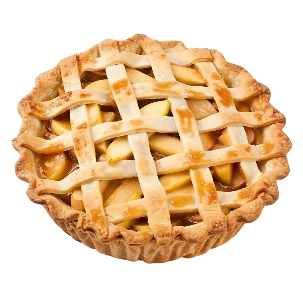 Apple Pie with Sugary Crust on Transparent Background png