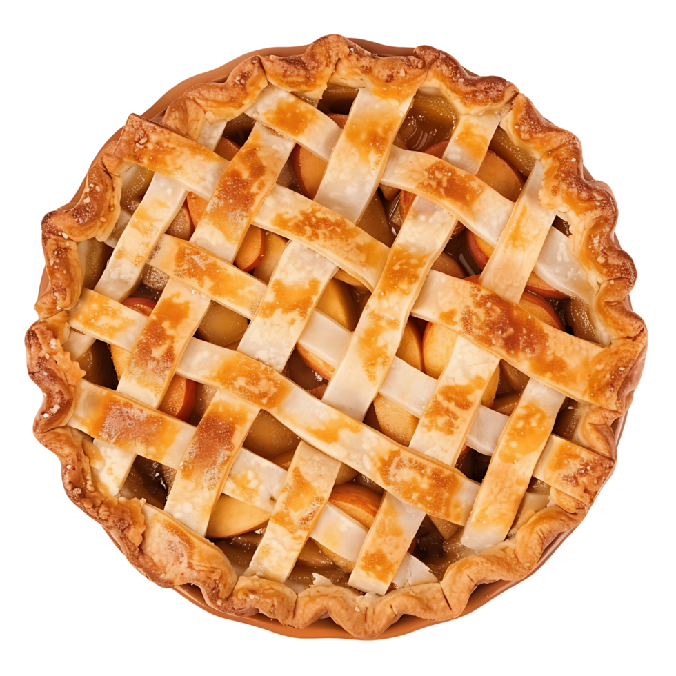 Apple Pie with Decorative Crust on Transparent png
