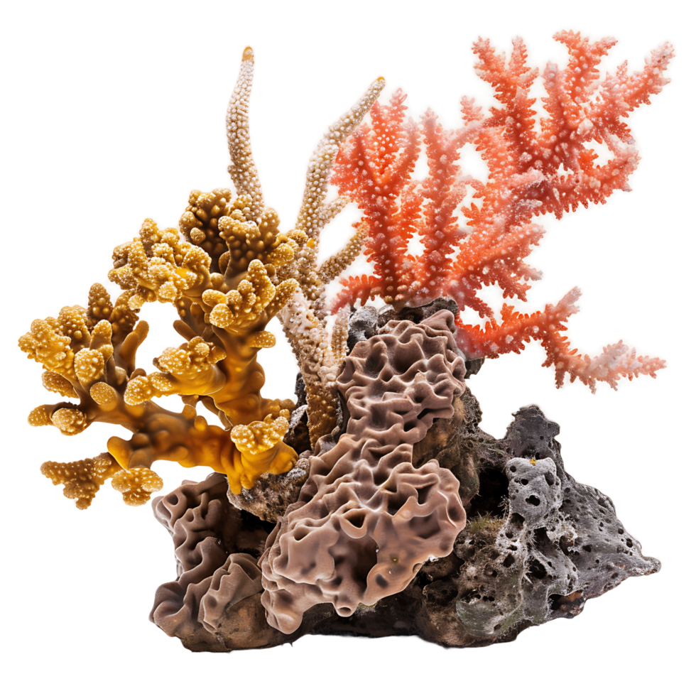 Natural Coral Reef Isolated on Clear Background png