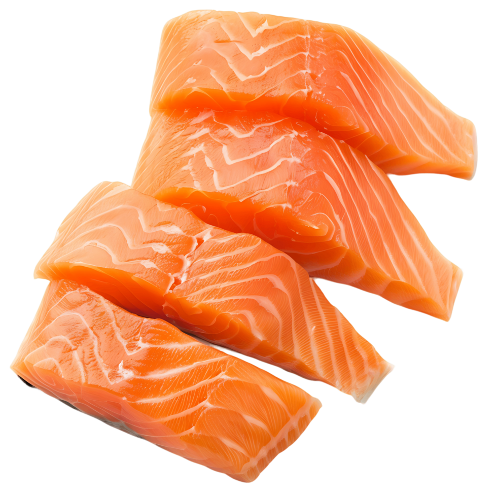 Raw Salmon Steak on Transparent Background png