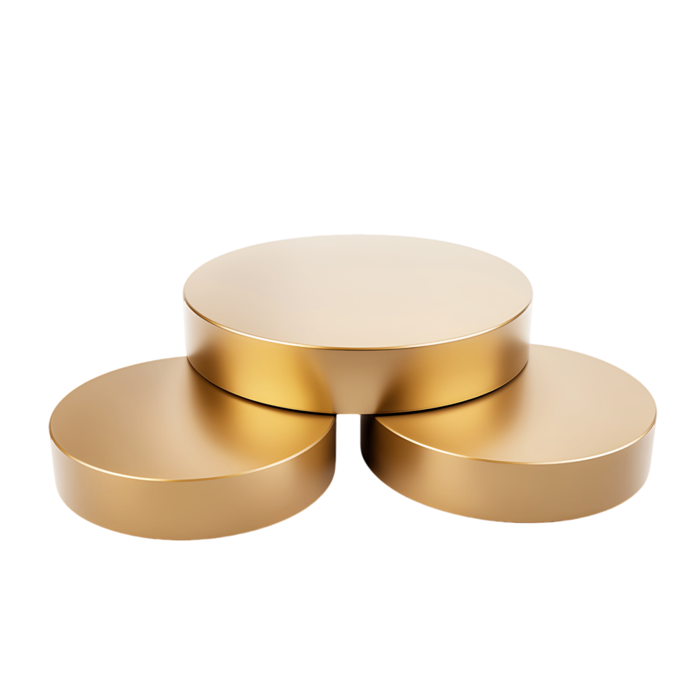 Golden Round Platforms on Transparent Background png