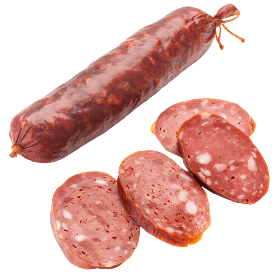 Single Smoked Sausage on Transparent Background png