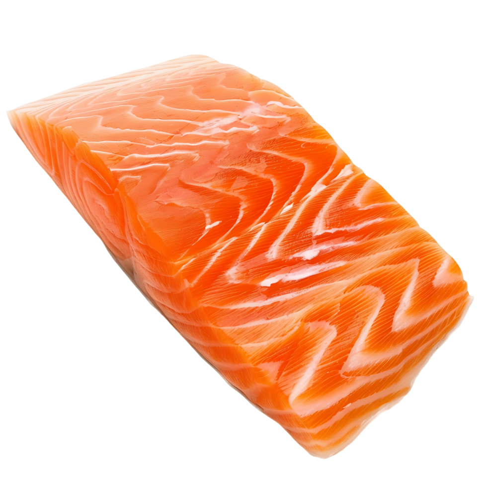 Raw Salmon Fillet Isolated on Clear Background png