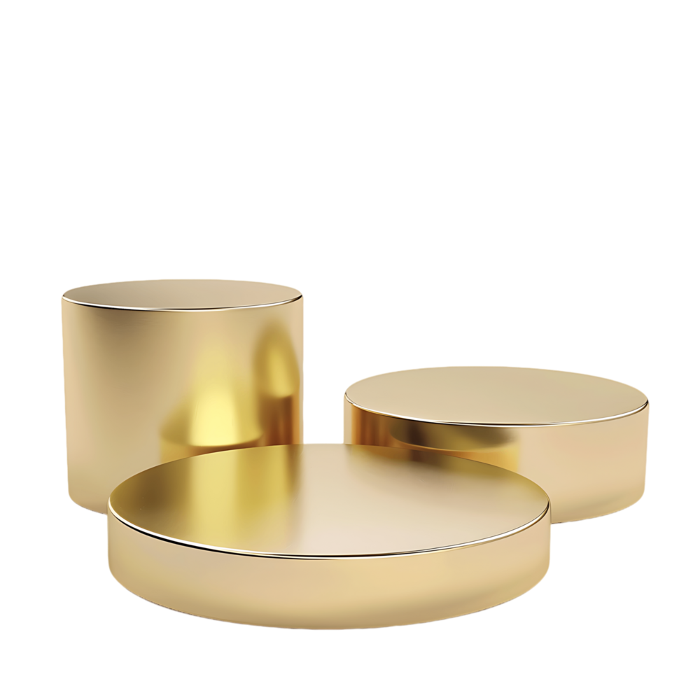 Round Gold Podiums Isolated on Clear Background png