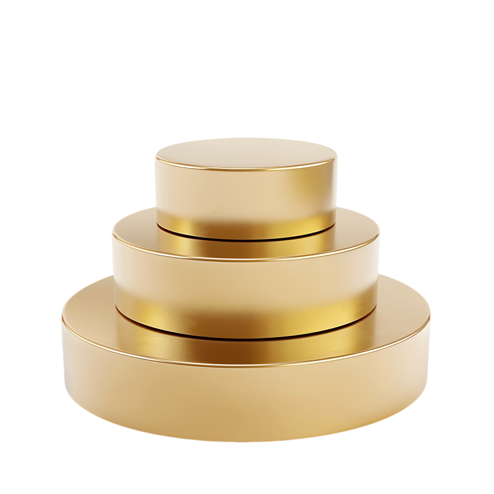 Golden Circular Podiums Isolated on Transparent png