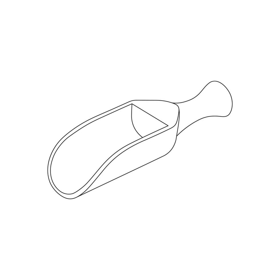 Hand drawn kids drawing cartoon illustration wooden scoop icon Isolated on White vector