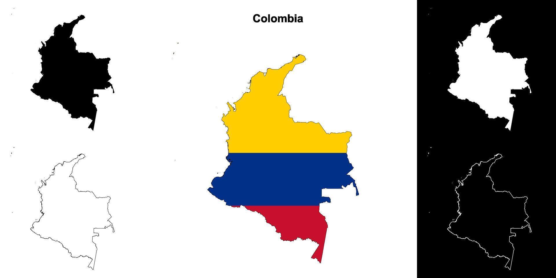 Colombia Blank Outline Map Set 46456869 Vector Art At Vecteezy Colombia Blank Outline Map Set Vector