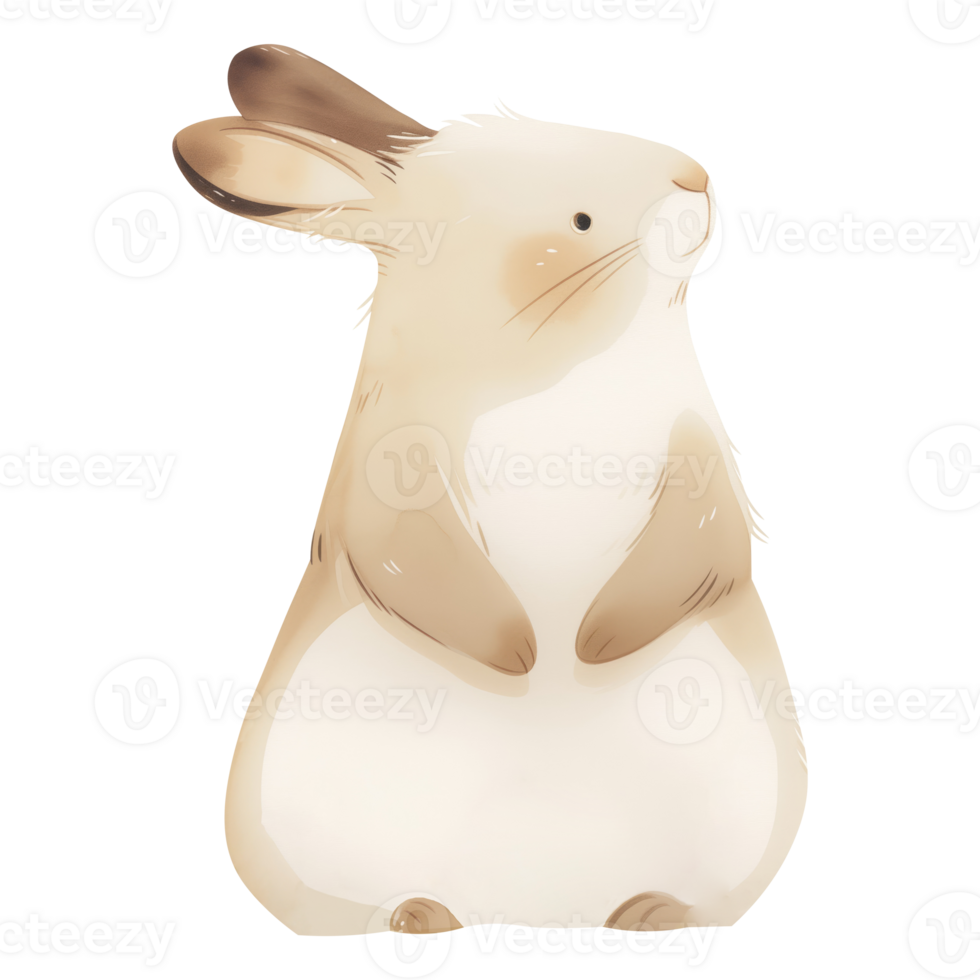 Cute Bunny with Butterfly in Watercolor Style - Adorable Rabbit Illustration for Children's Decor, Baby Nursery, and Greeting Cards png