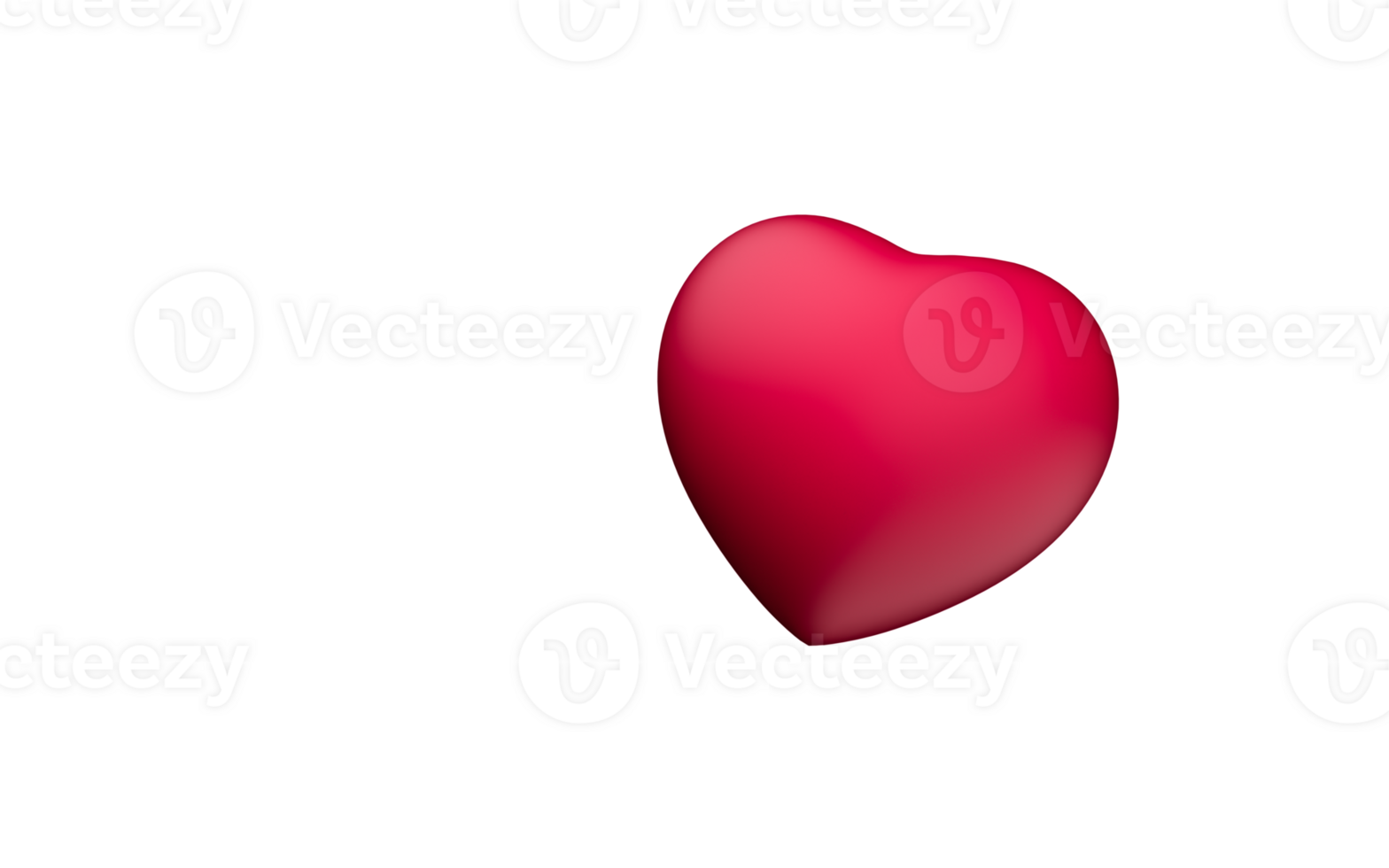 Red heart shape isolated 3d illustration png