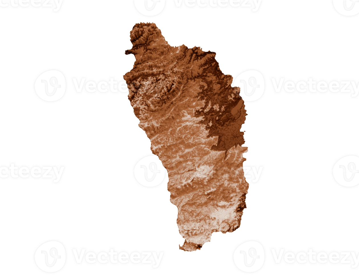 Map of Dominica in old style, brown graphics in a retro style Vintage Style. High detailed 3d illustration png