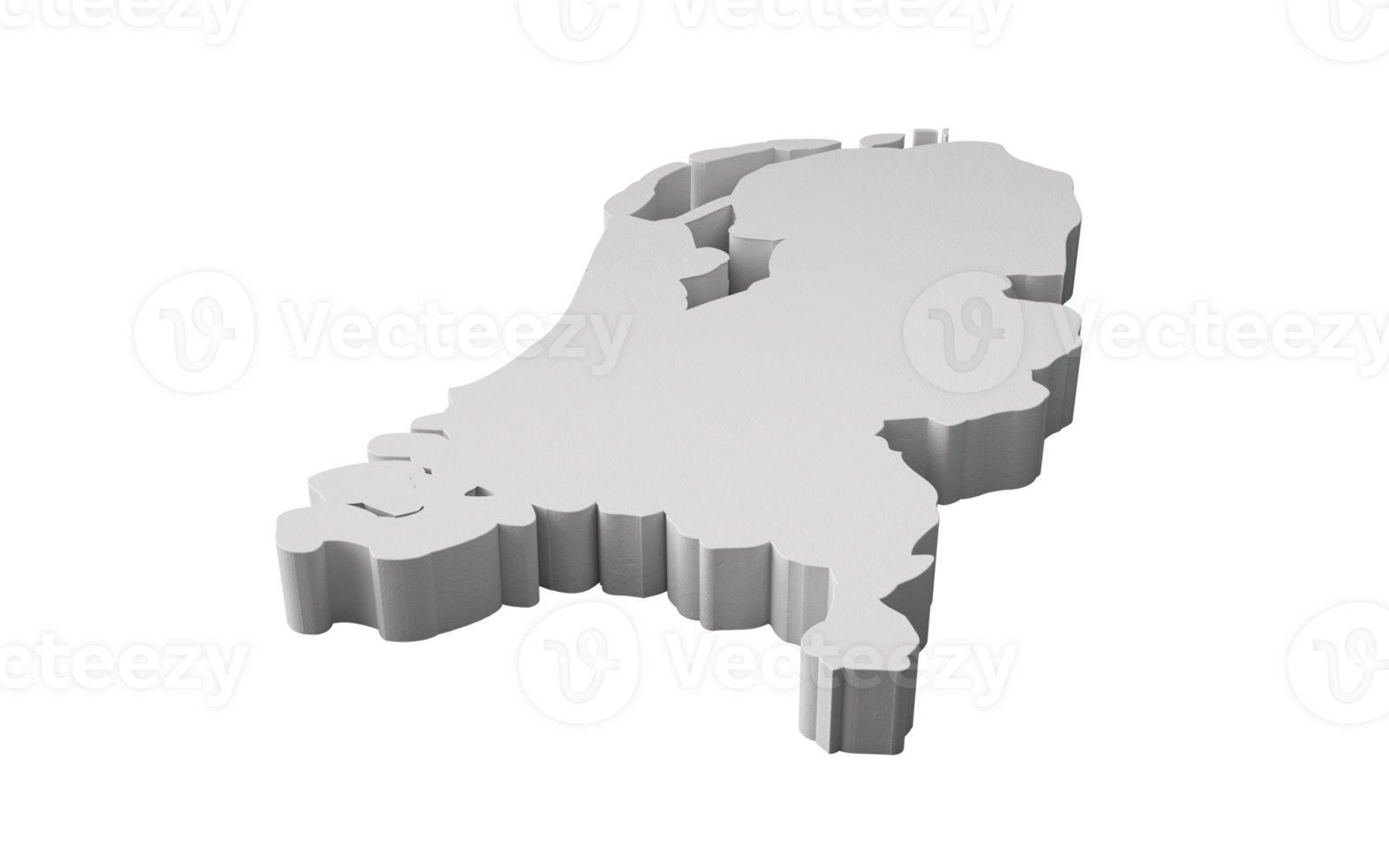 Netherlands 3D map Geography Cartography and topology map 3D illustration png