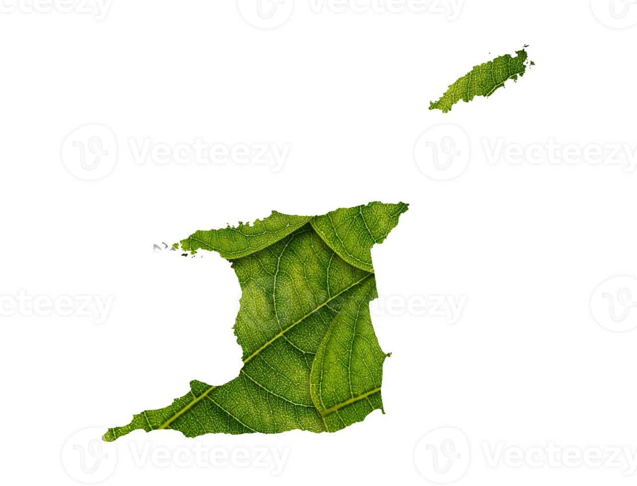 Trinidad and Tobago map made of green leaves ecology concept png