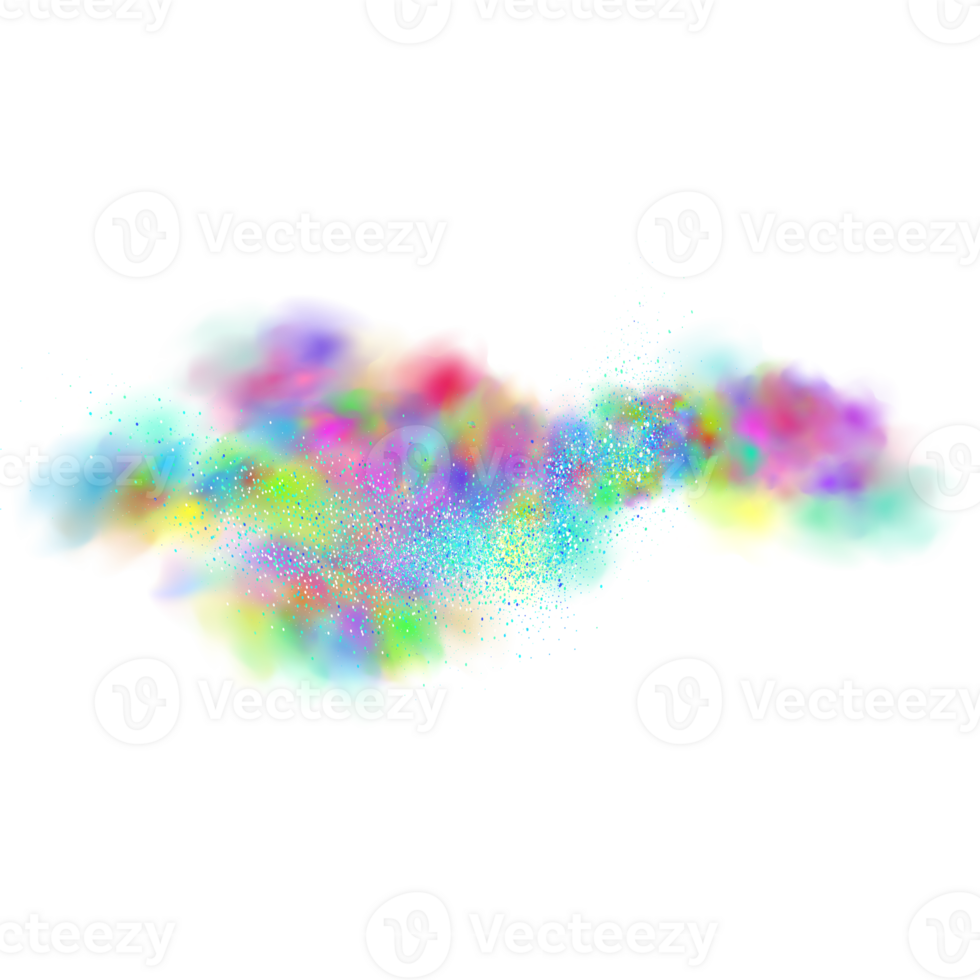 Background of an explosion of colorful smoke clouds.Multicolor fog with blue and yellow particles png